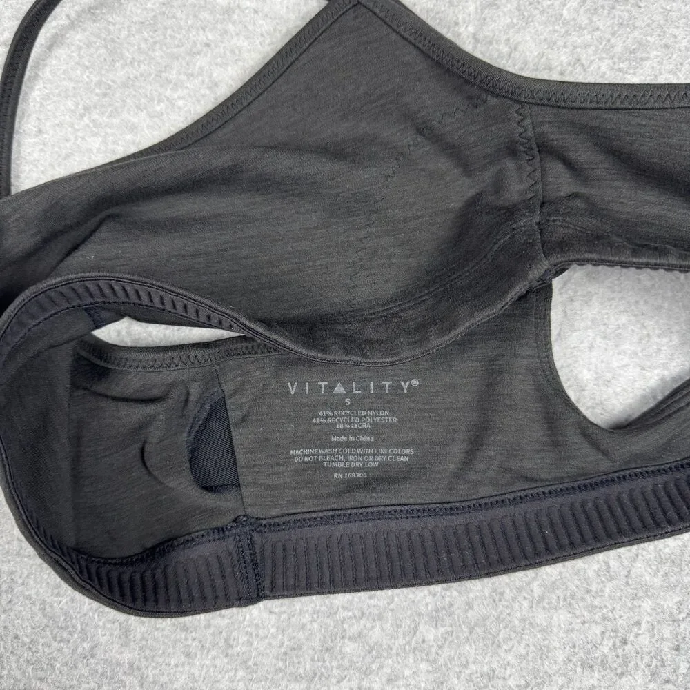 Women's Vitality Sportswear Spaghetti Strap Balance Sports Bra Grey - Small
